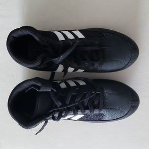 Black Adidas Wrestling kids shoes, size 4.